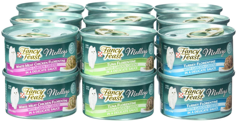 Fancy Feast Purina Medleys Florentine, lata de pavo: textura suave para gata feliz.