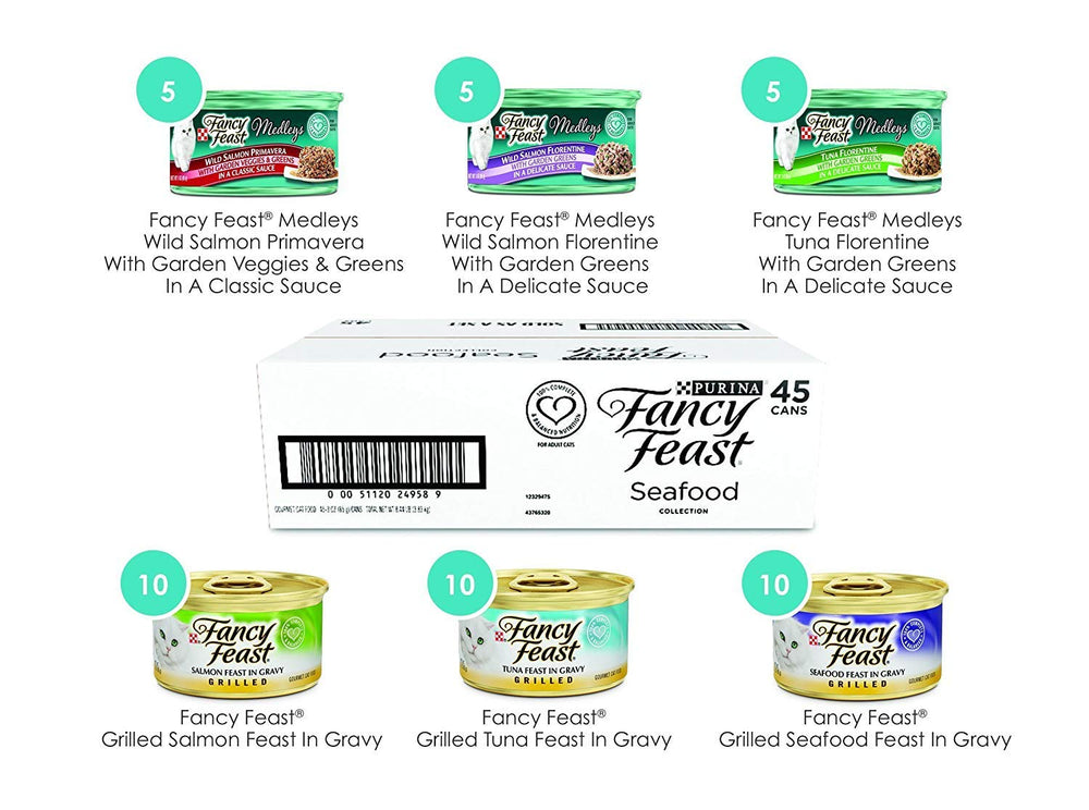 Fancy Feast medleys salmon verduras, sabor variado para paladar felino