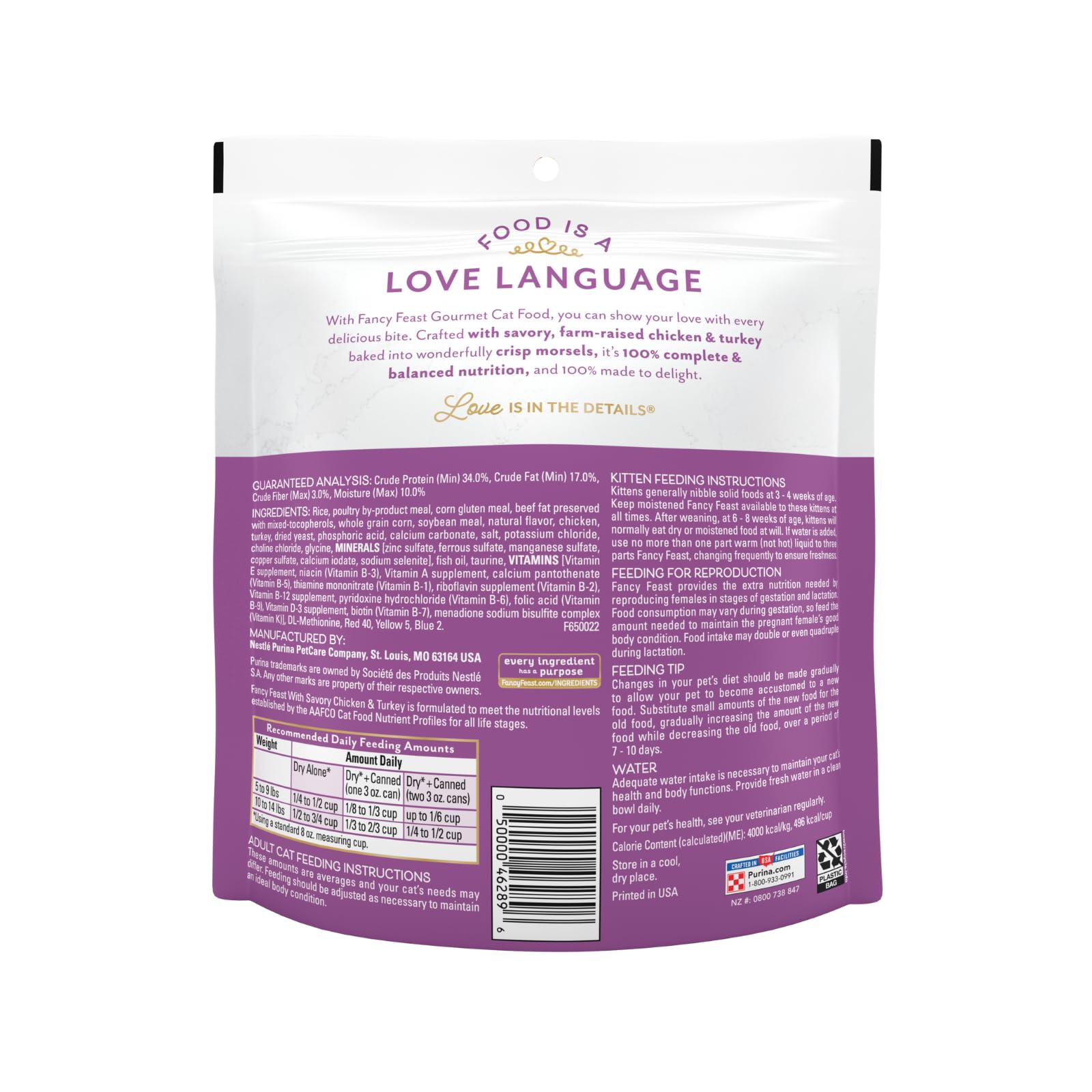 Fancy Feast Purina: kibble crujiente en tazón para alimentación diaria.