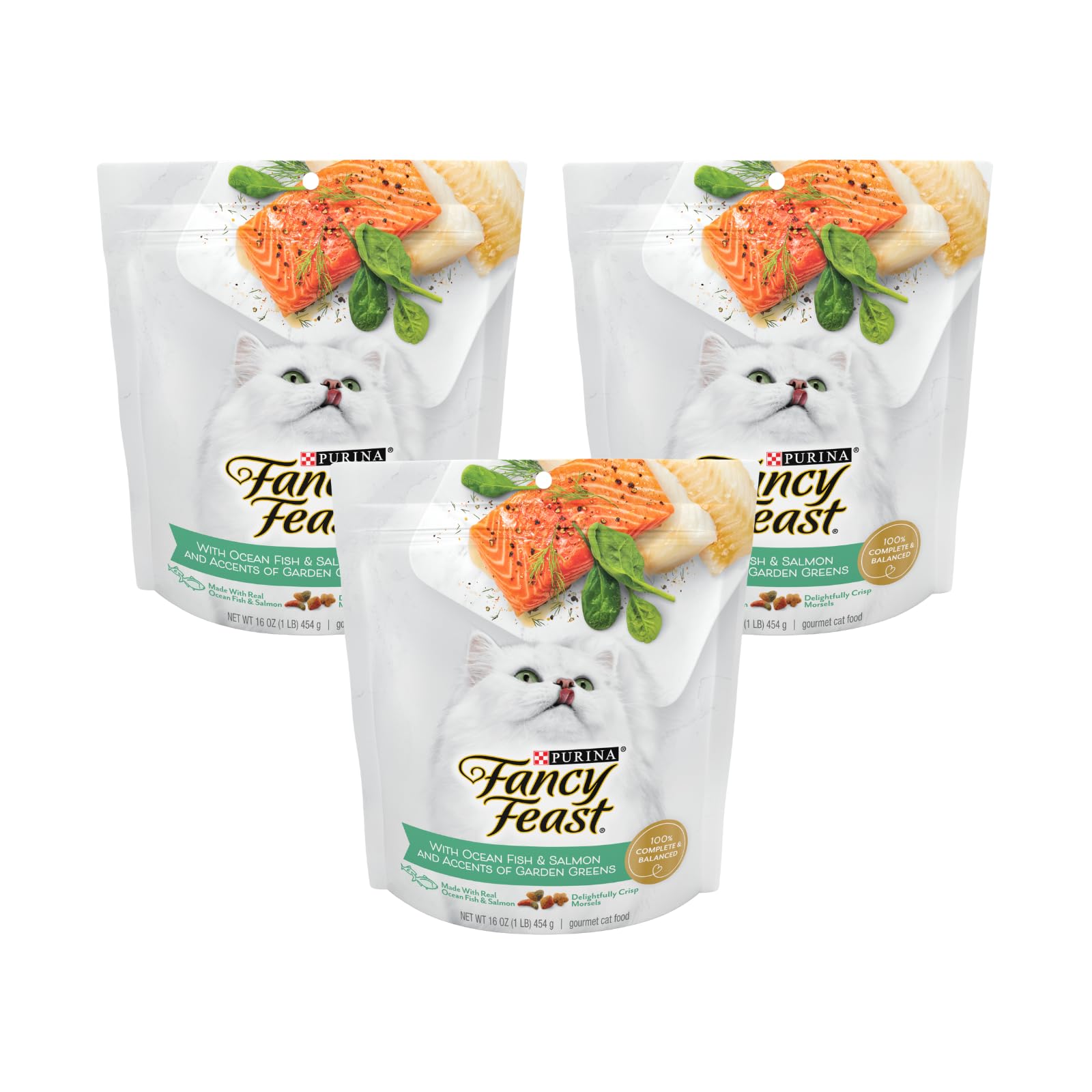 Fancy Feast Purina bolsa de 454 g con pescado oceánico y salmón, sabroso para gatos