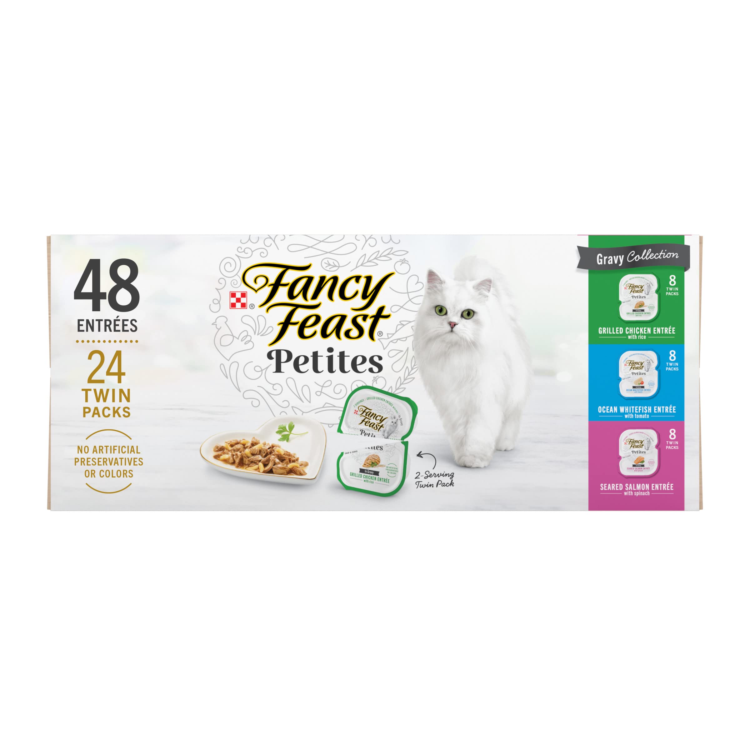 Fancy Feast tarrinas divididas con salsa para comer sin desorden