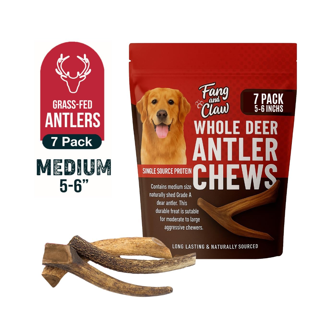 Fang and Claw: masticables de ciervo sin olor, opción natural para perros