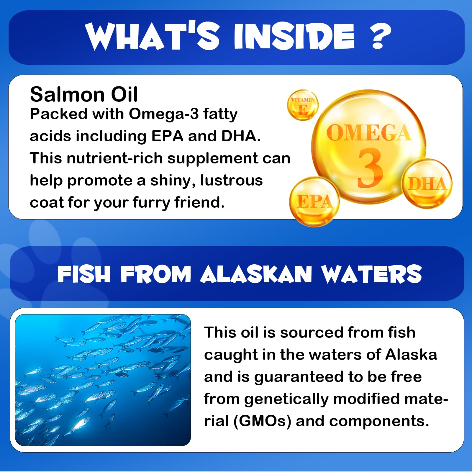 FANGCUN Aceite de Salmón Alaska mejora un pelaje brillante y piel saludable