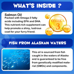 FANGCUN Aceite de Salmón Alaska mejora un pelaje brillante y piel saludable
