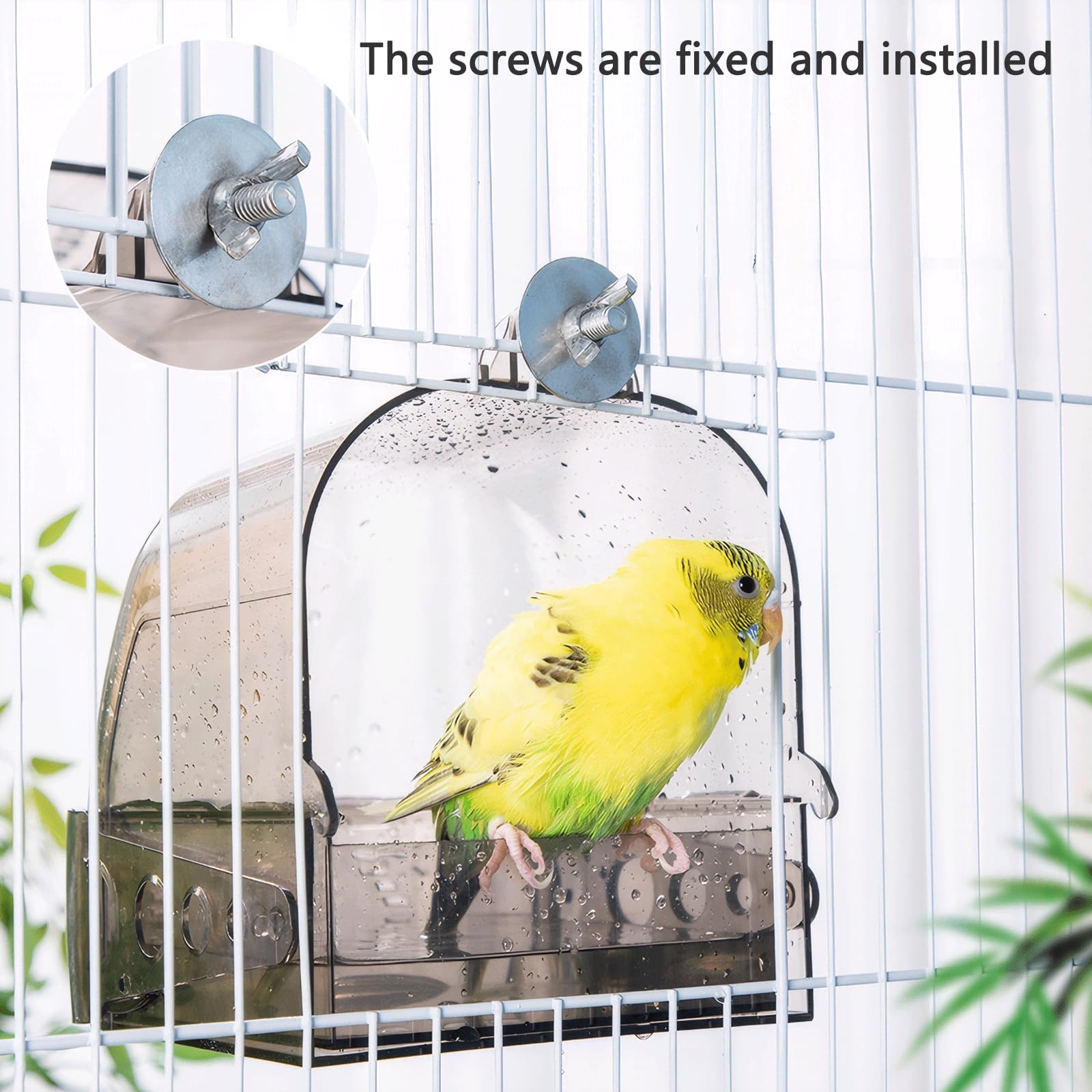 Fanlahmtasy banio-jaula para-periquitos: adecuado para aves pequeñas.