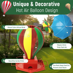 Alimentador con diseño de globo de aire caliente decorativo