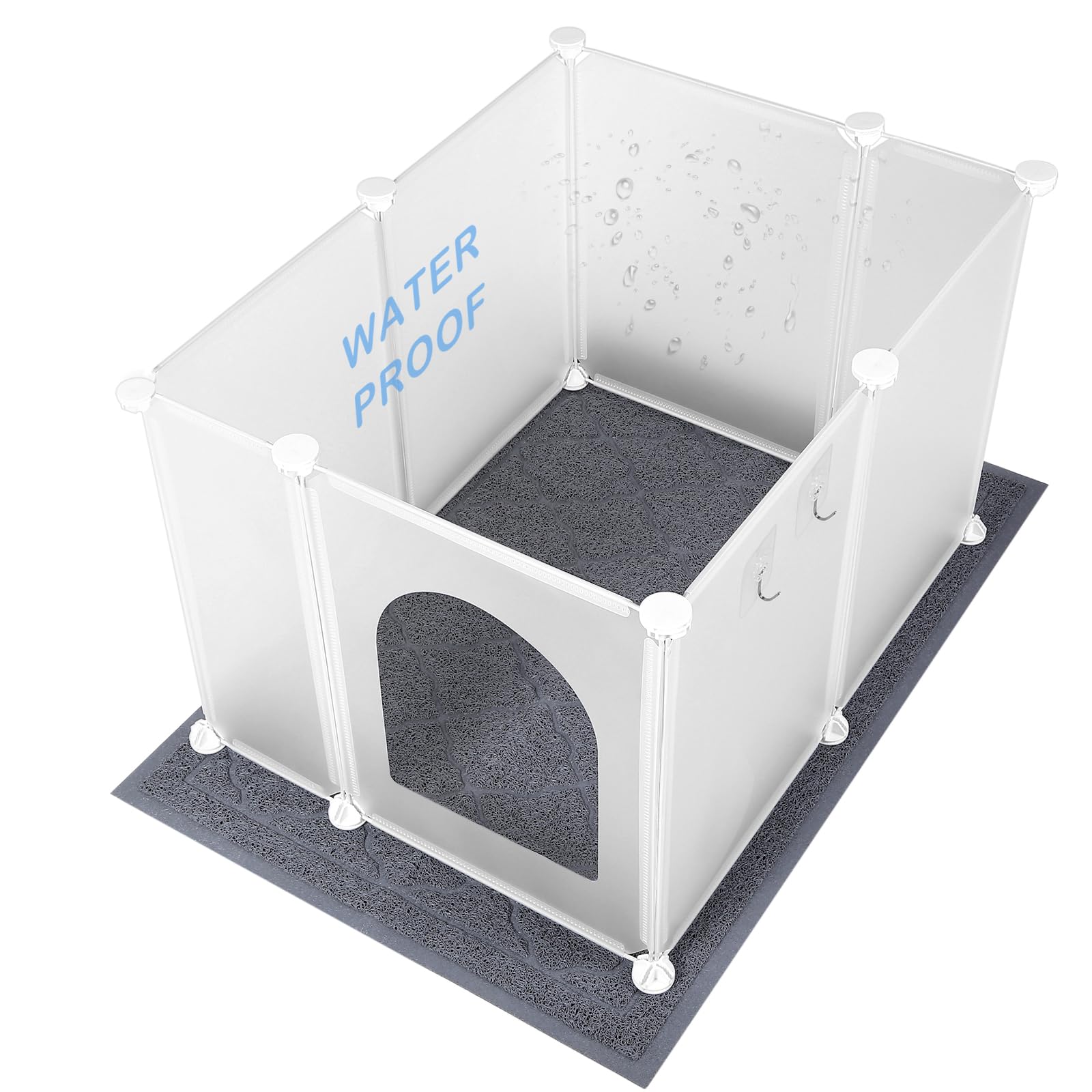 FanpBow caja-arena-gato-cubierta-impermeable ofrece privacidad y control de salpicaduras.