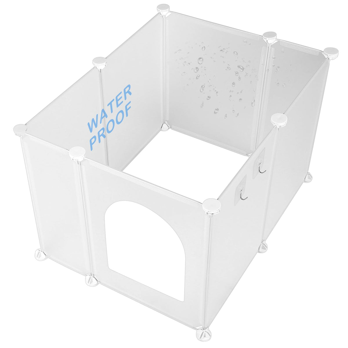 FanpBow cubre-caja-arena-gato, montaje rápido para espacio compacto.