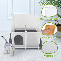 FanpBow protector-impermeable-caja-arena, evita salpicaduras y derrames.