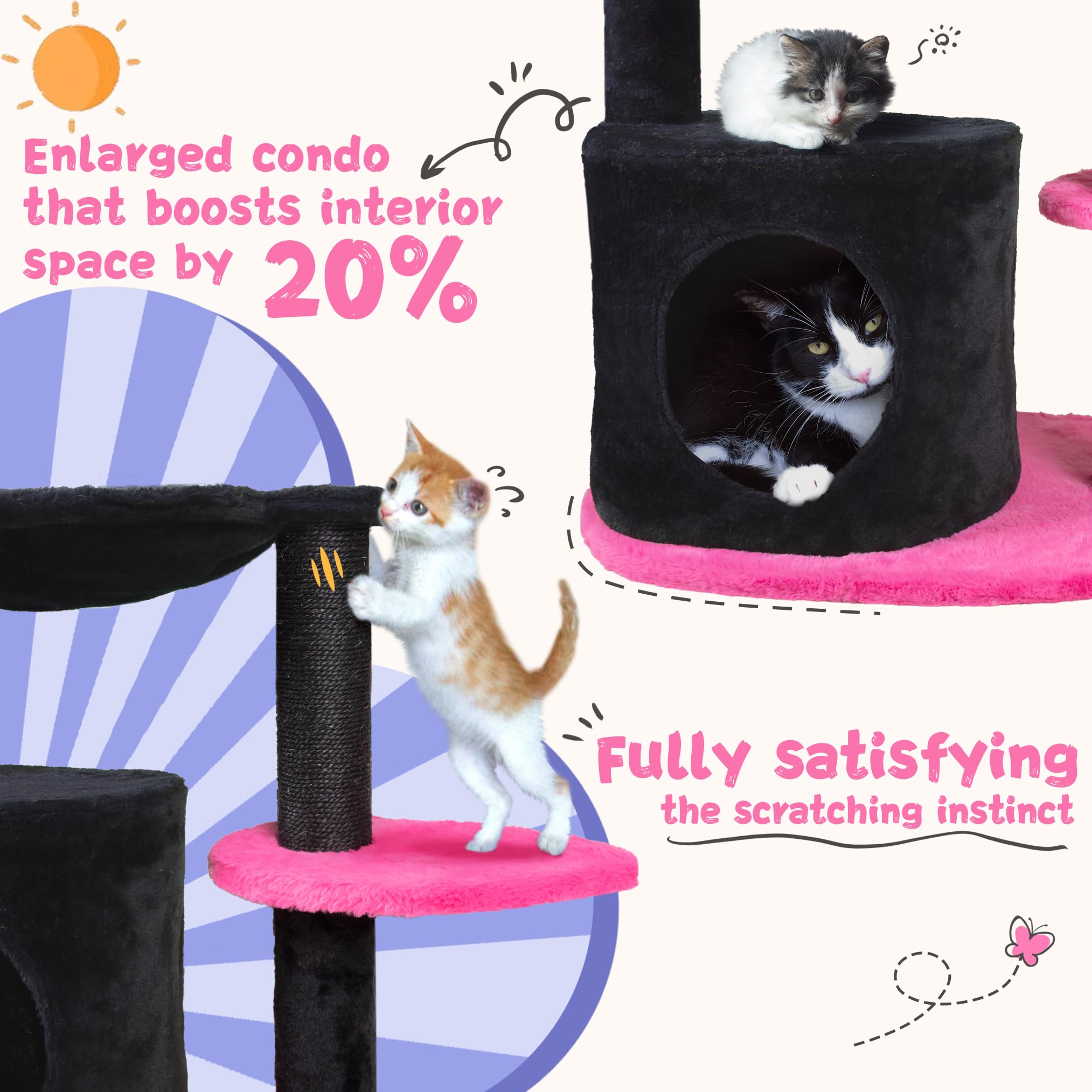 Fantasreen Árbol para Gatos 33: hamaca grande para siestas de calidad.