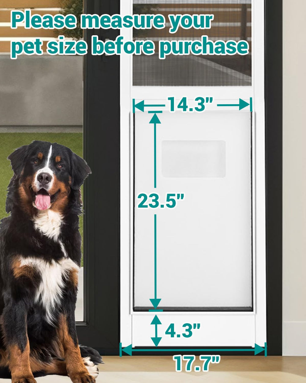 Fantrek puerta para perro extra grande, panel de malla metálica para flujo de aire y visibilidad.