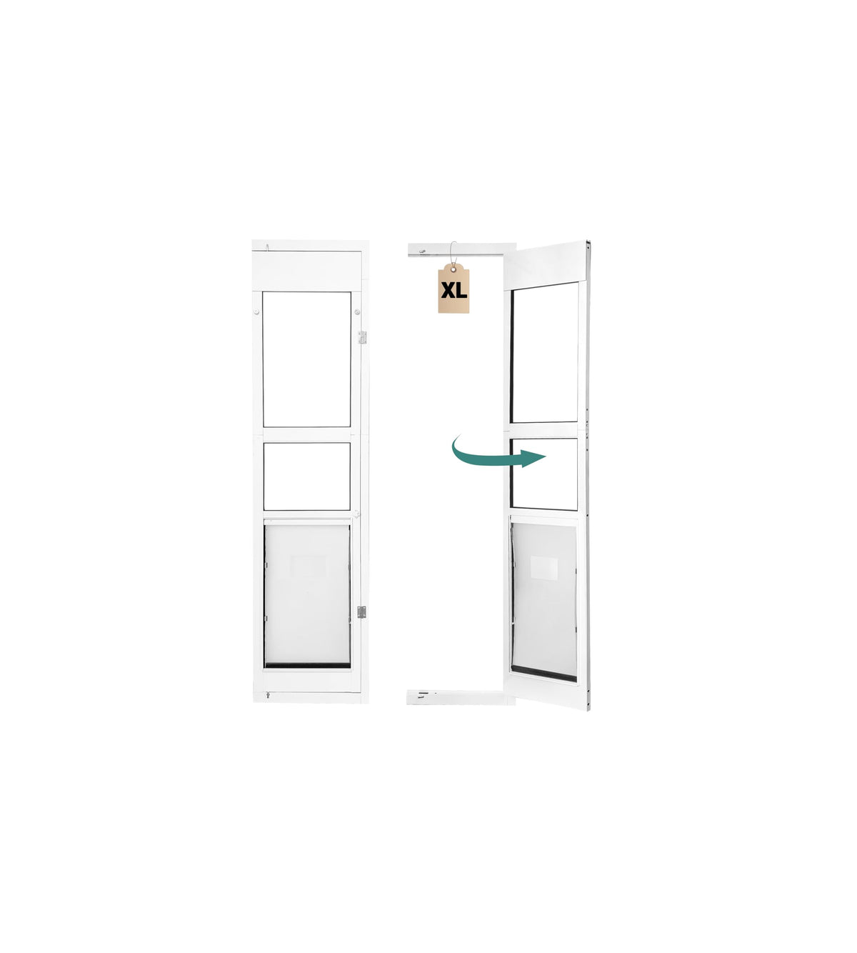 Fantrek puerta xl para perros: apertura derecha desde interior para control cómodo.