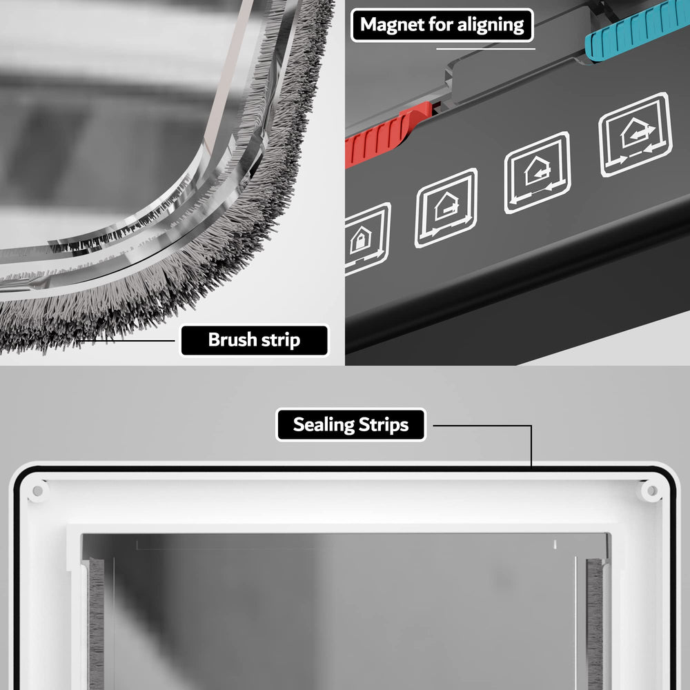 FAREVER puerta-gato-interior-dura-ABS ofrece durabilidad en climas variados.