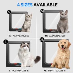FAREVER Puerta para gato grande, dimensiones exteriores para instalación versátil