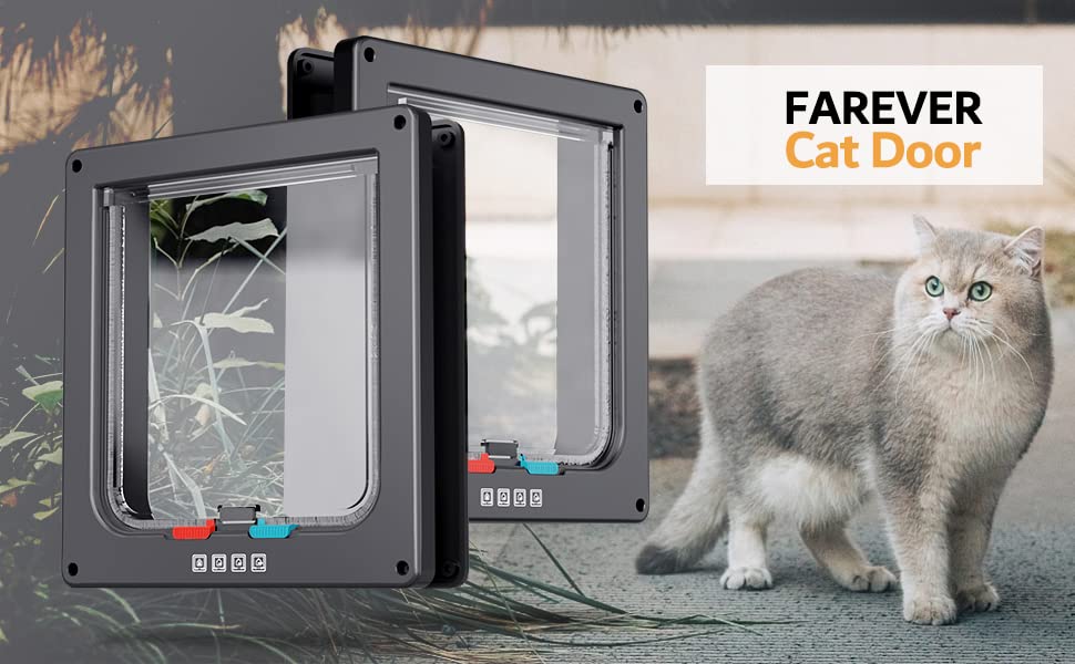 FAREVER Puerta gato grande, recubrimiento exterior impermeable para exteriores