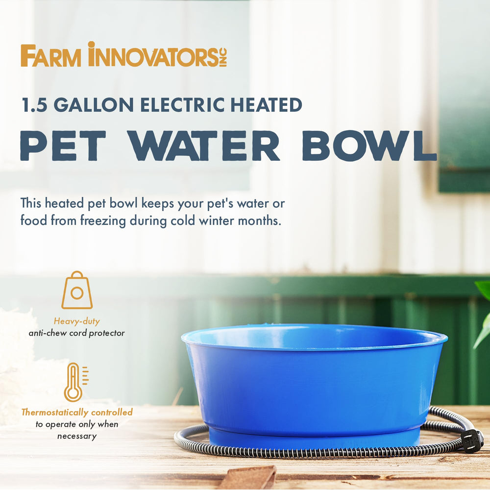 Farm Innovators tazón exterior con calefacción ofrece agua caliente para perros y gatos.
