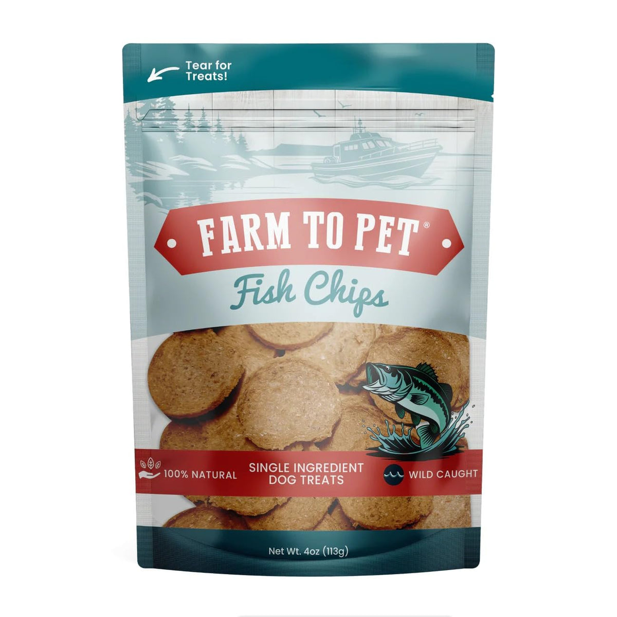 Farm To Pet: paquete de premios pescado 4oz para perros