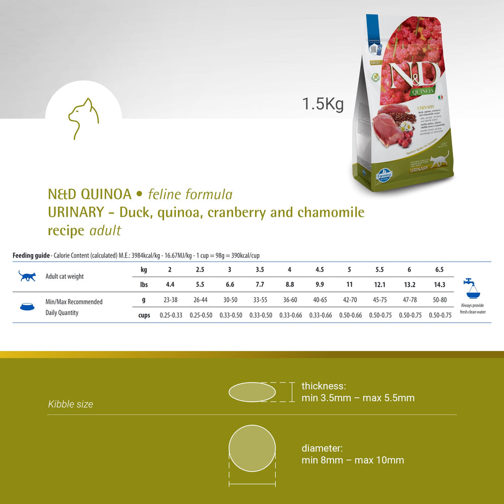 Antioxidantes naturales en Farmina N&D Quinoa Pato fórmula urinaria.