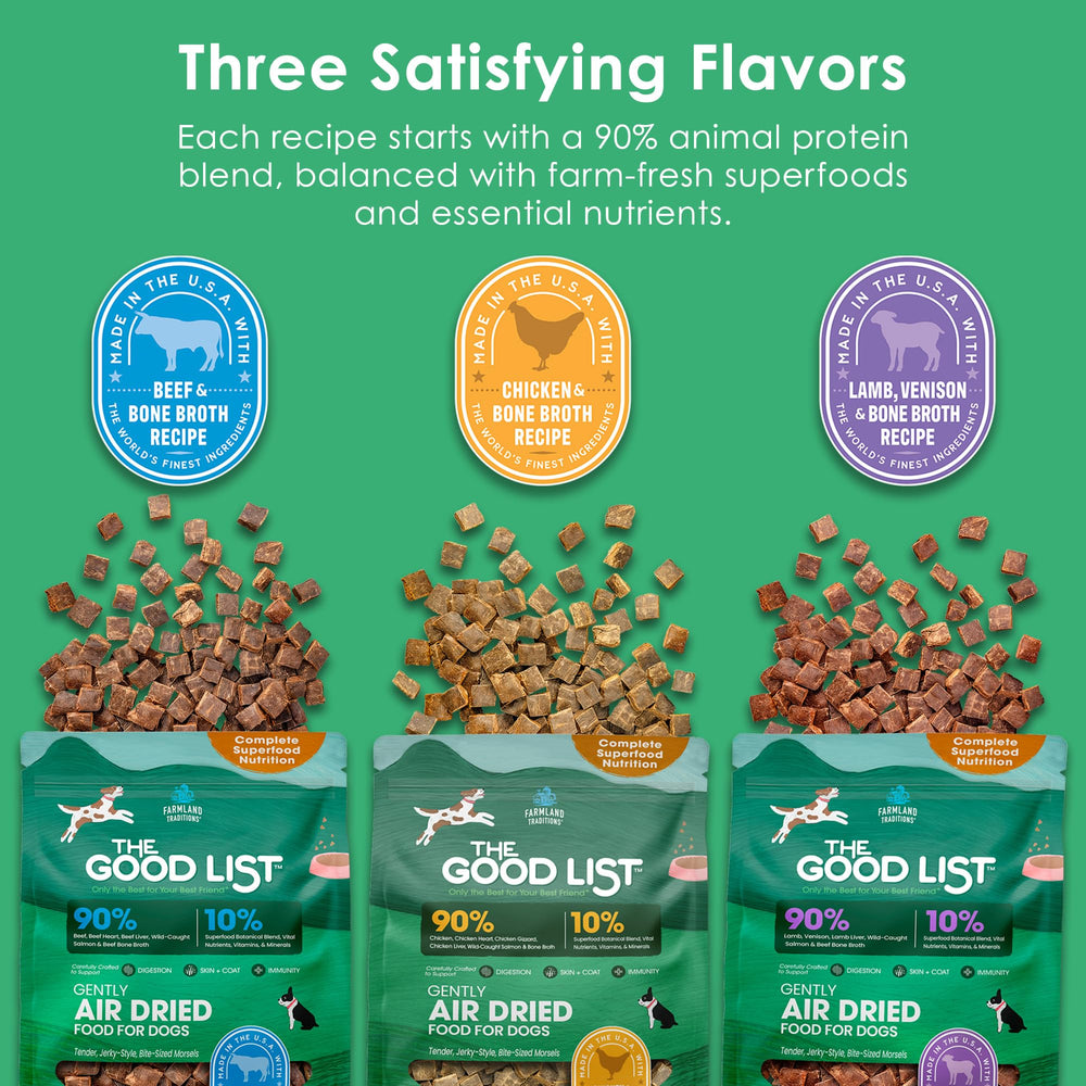 Farmland Traditions The Good List, elaborado en Estados Unidos con ingredientes de calidad.