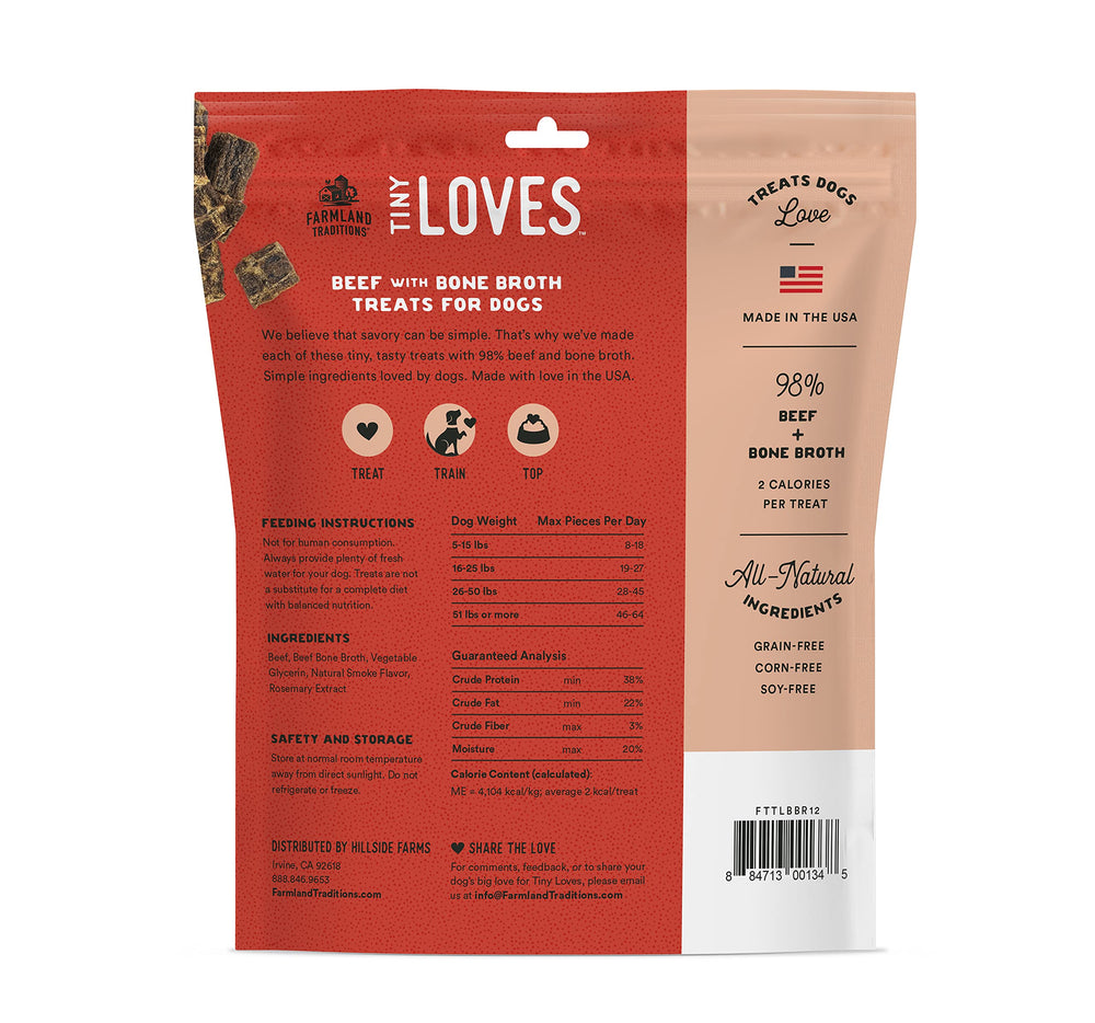 Farmland Traditions Jerky con caldo de hueso mordiscos, sabor intenso para premiar paseos.
