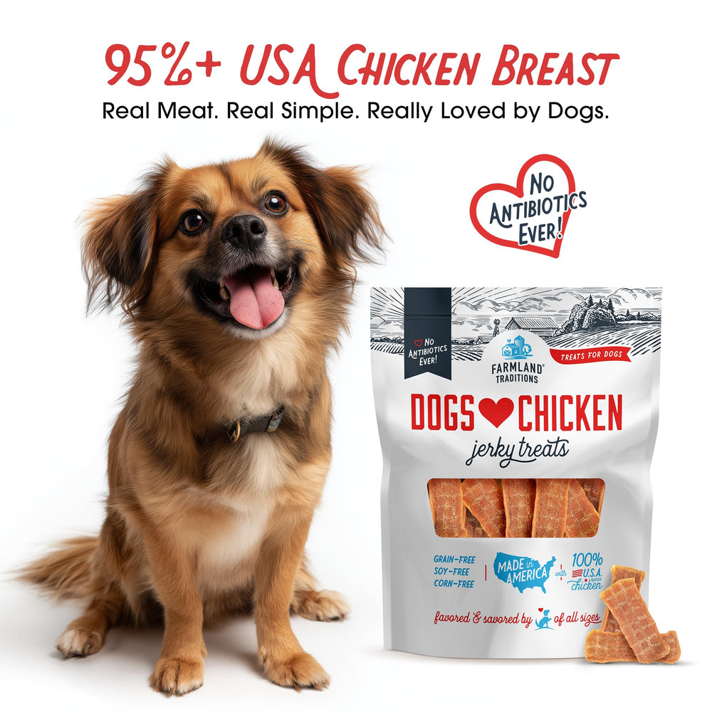 Farmland Traditions textura suave de jerky para perros