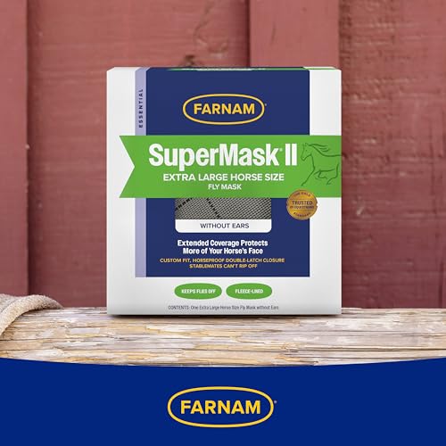 Ribete suave de felpa en Farnam SuperMask II para menos rozaduras.
