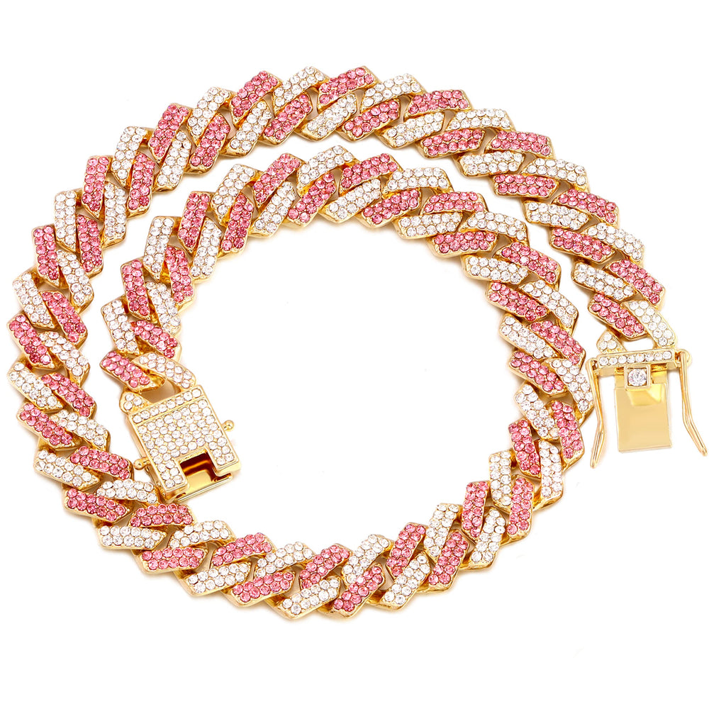 Collar Fasdecon cubano en oro rosado para perro, perfecto para paseos.