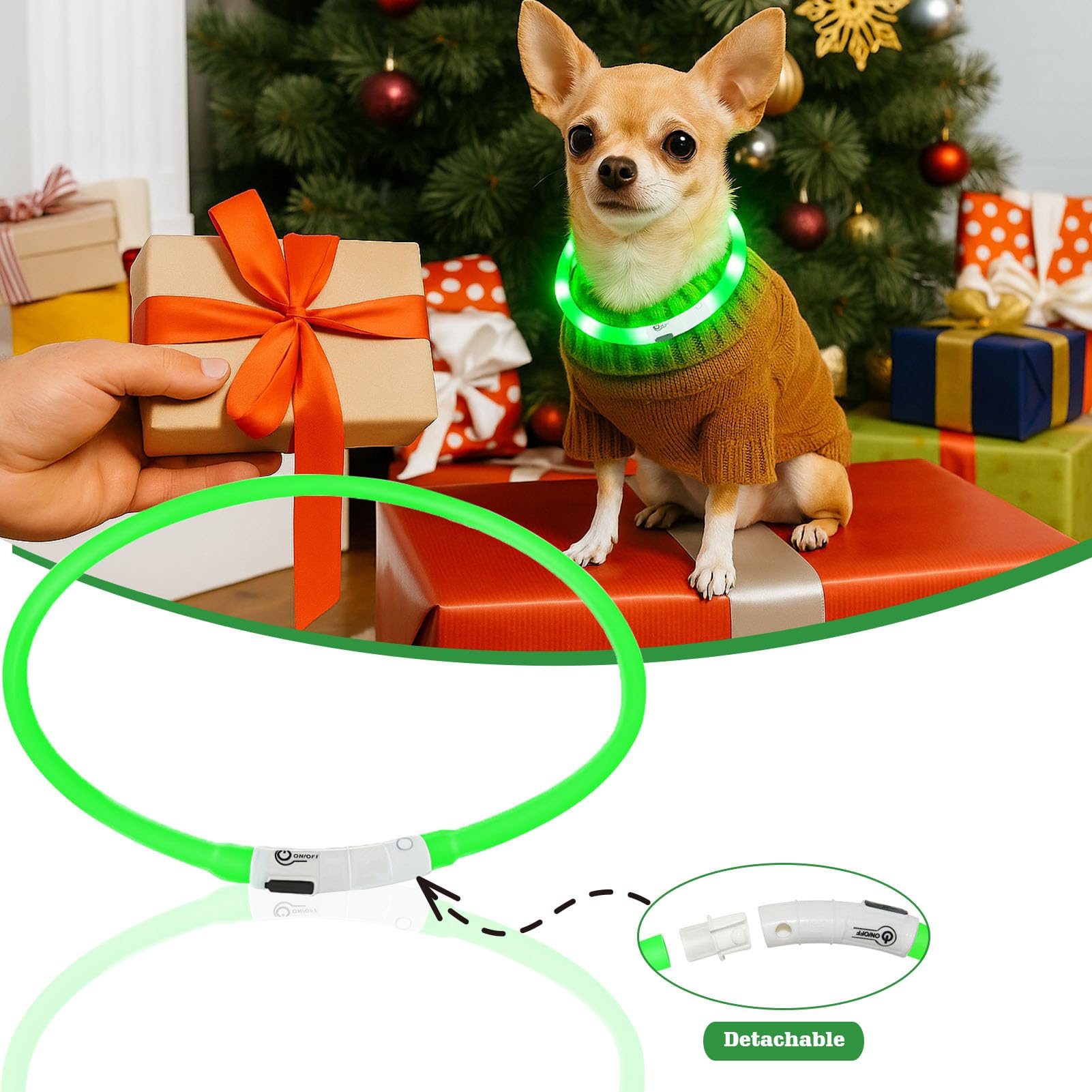 Fashion&cool collar perro con 3 modos de iluminación para distintas situaciones