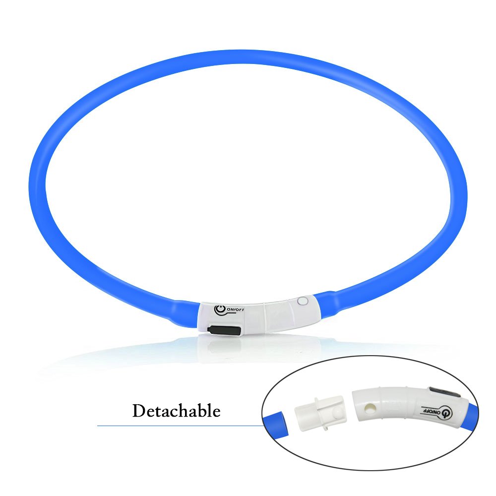 Fashioncool collar LED: seguridad mejorada durante paseos nocturnos.