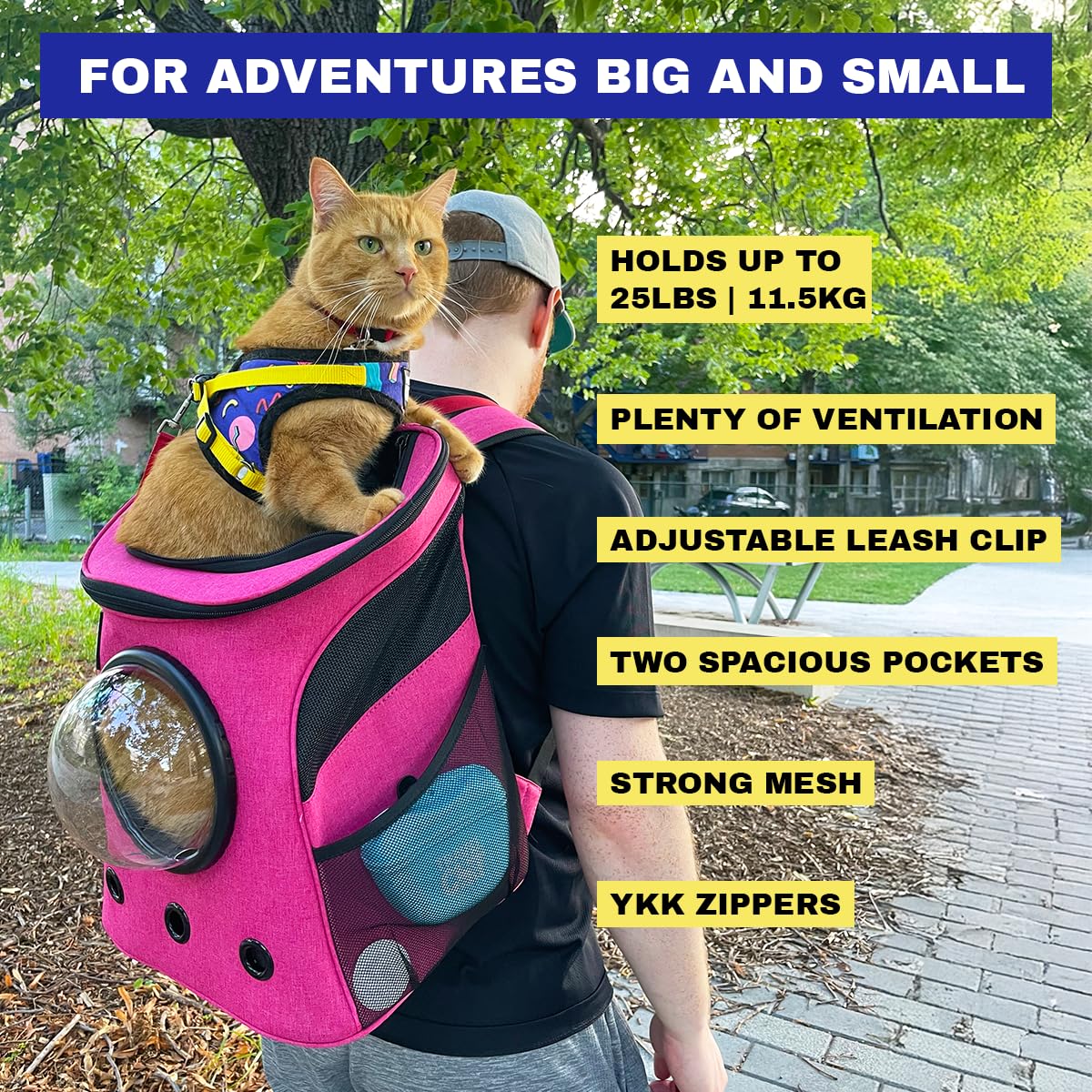 The Fat Cat bolsillos laterales para accesorios durante viaje.