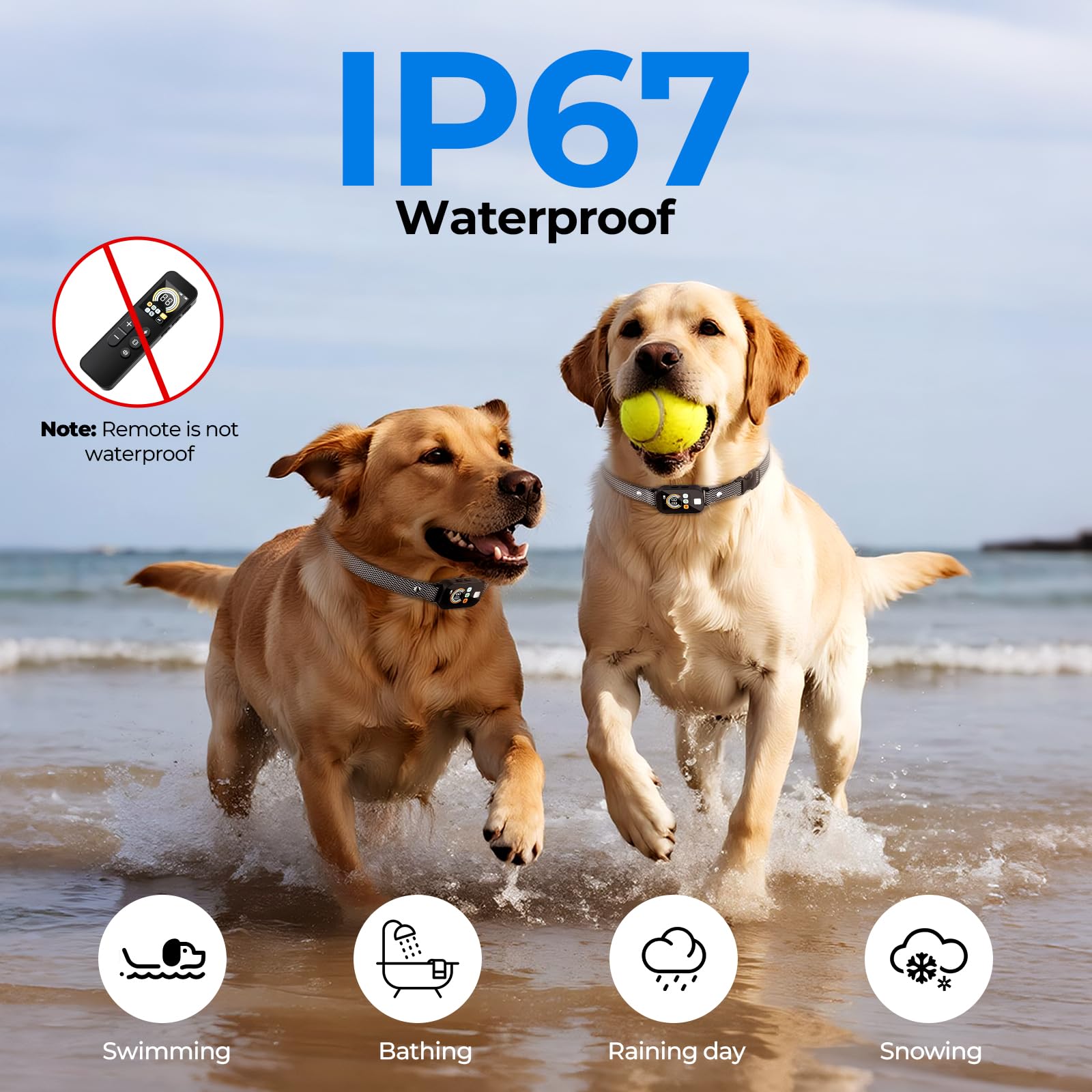 Fatjopet ip67-resistente-agua, collar listo para lluvia o chapuzones
