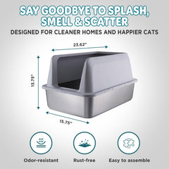 Tapa superpuesta Faya Pets, diseño antiderrame para gatos que orinan alto.