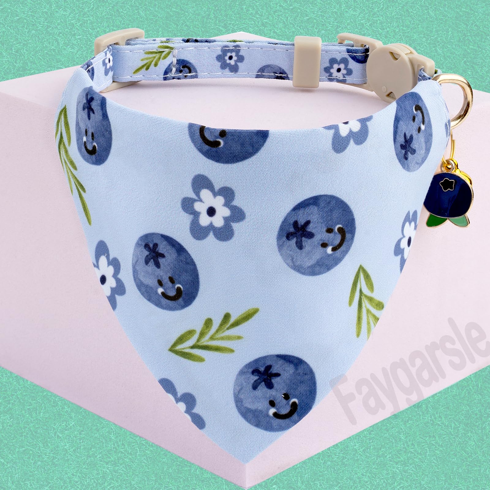 Faygarsle collar azul con hebilla de liberación para seguridad diaria.