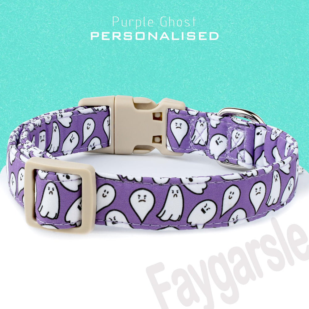 Collar Faygarsle Halloween para perro, patrón de fantasmas, perfecto para celebraciones.