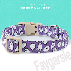 Collar Faygarsle Halloween para perro, patrón de fantasmas, perfecto para celebraciones.