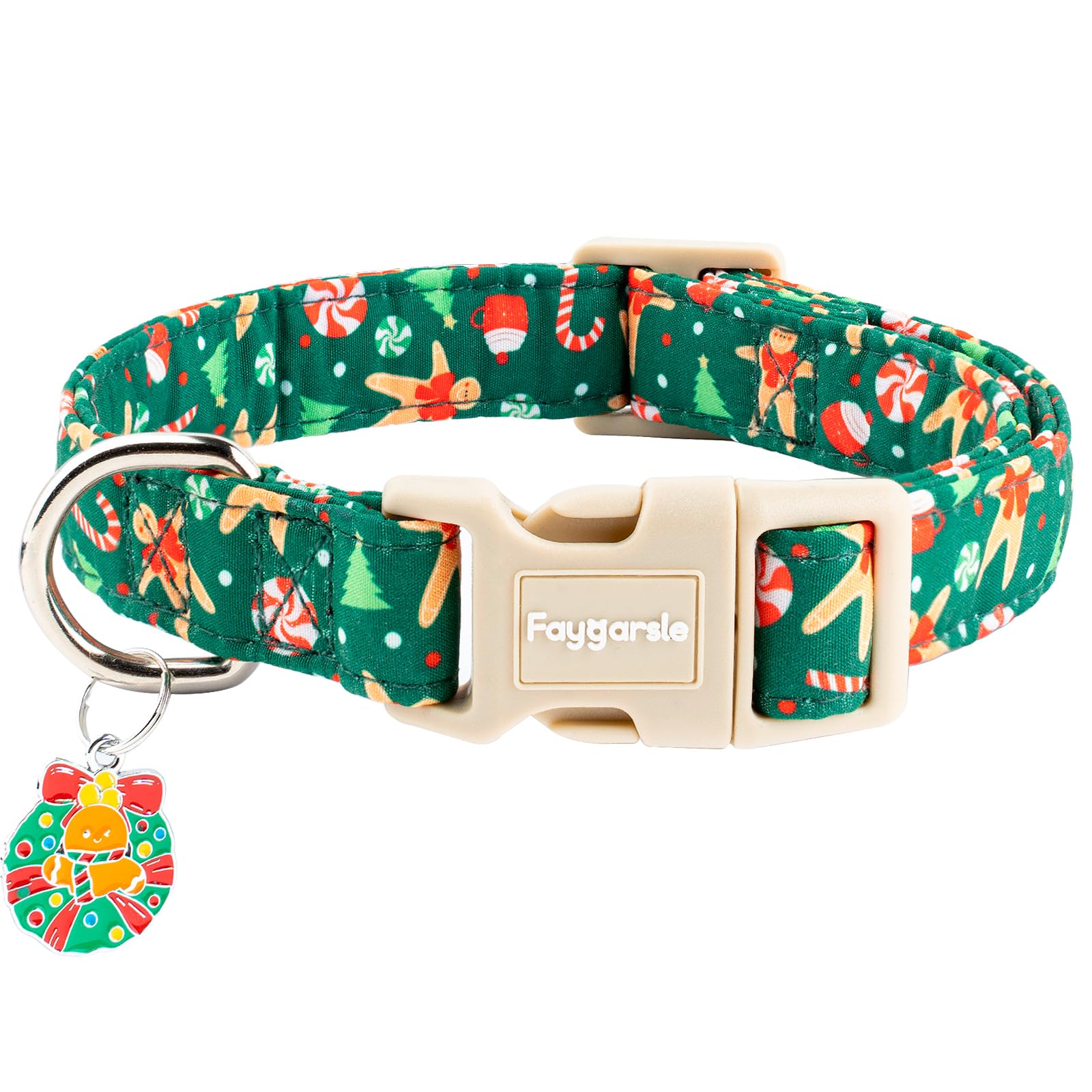 Faygarsle collar navidad para perro con patron jengibre, ideal para fotos festivas