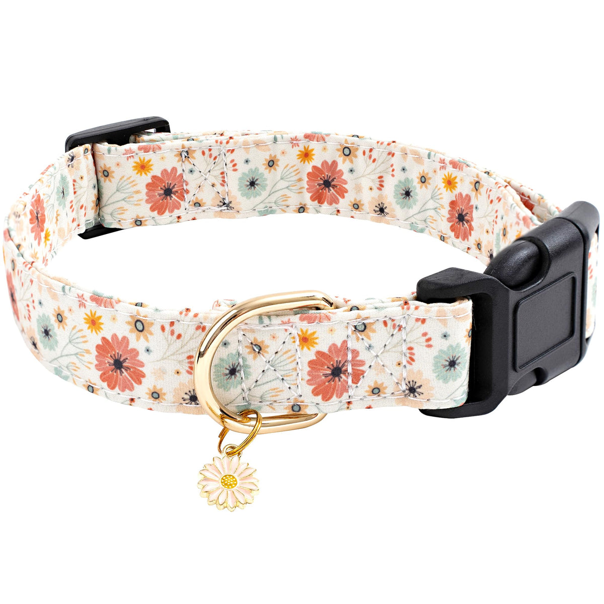 Collar Faygarsle de algodón con flor, enfoque en diseño floral