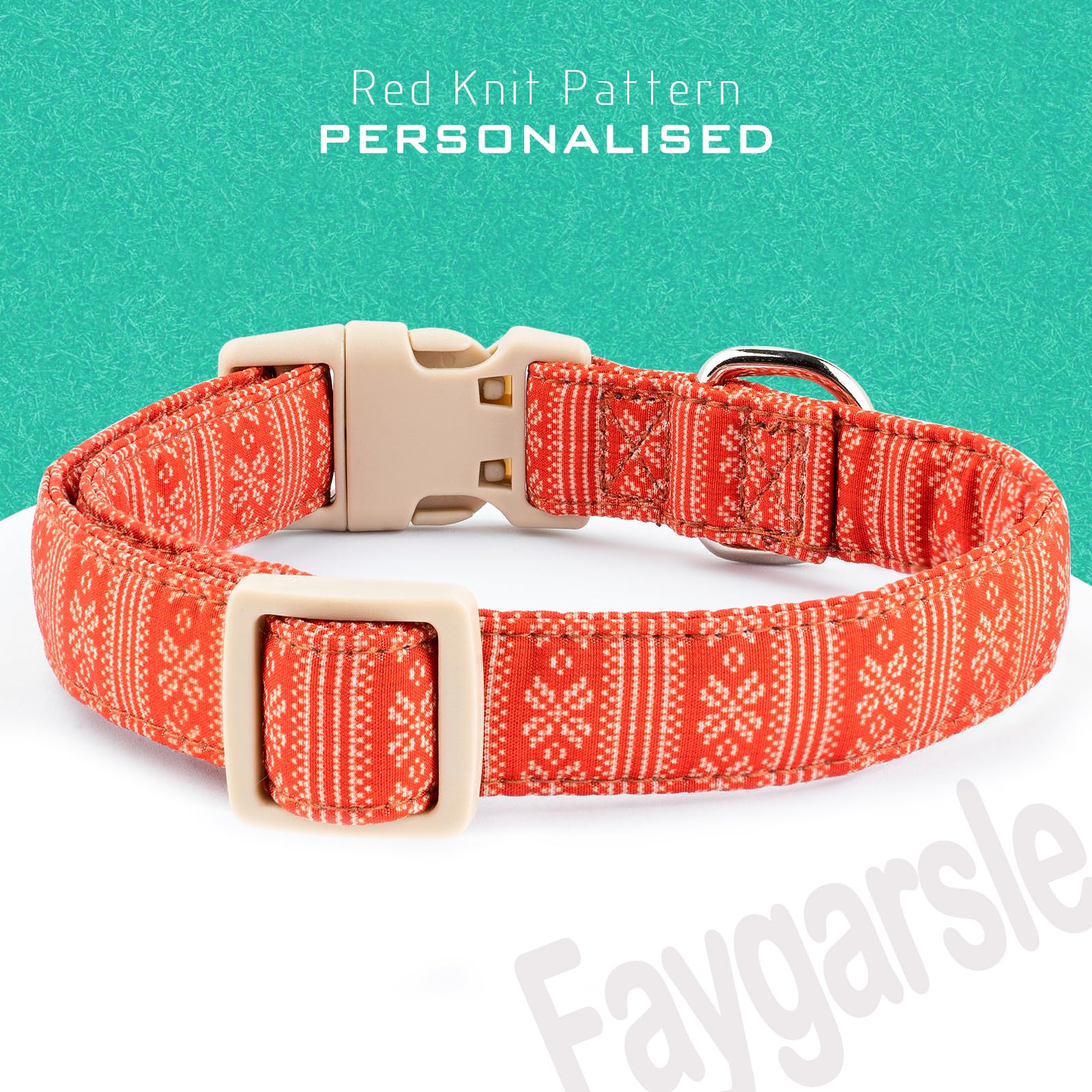 Faygarsle collar con anillo en D de metal, sujeción fiable.