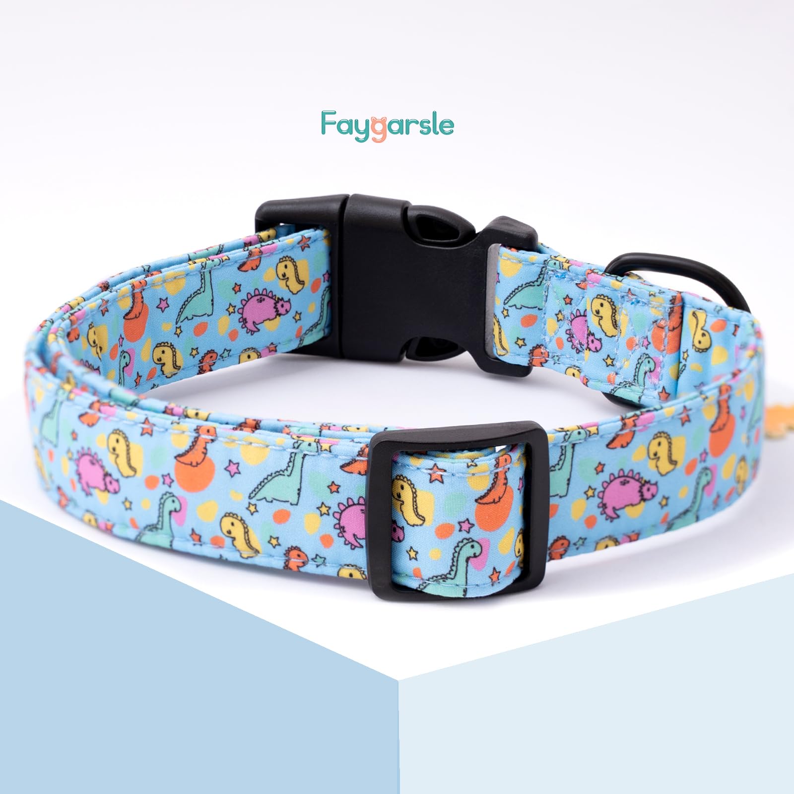 Collar Faygarsle para perros, azul dinosaurio, ajuste cómodo para cada paseo