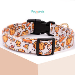 Collar Faygarsle para perro con dibujo de calabaza, añade estilo para salidas diarias.