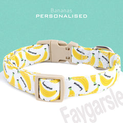 Collar Faygarsle para perro, diseño primavera-verano en blanco y amarillo.