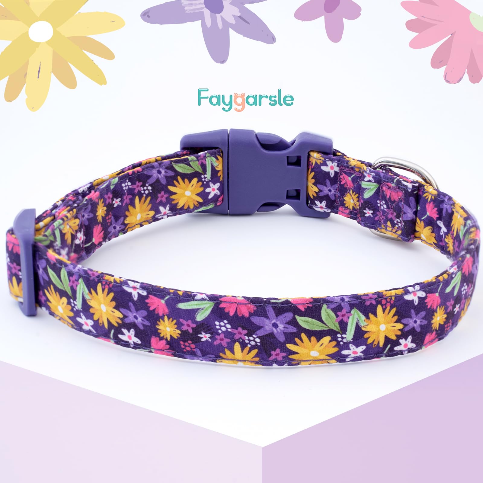 Collar Faygarsle estilo floral para looks femeninos de tu mascota.