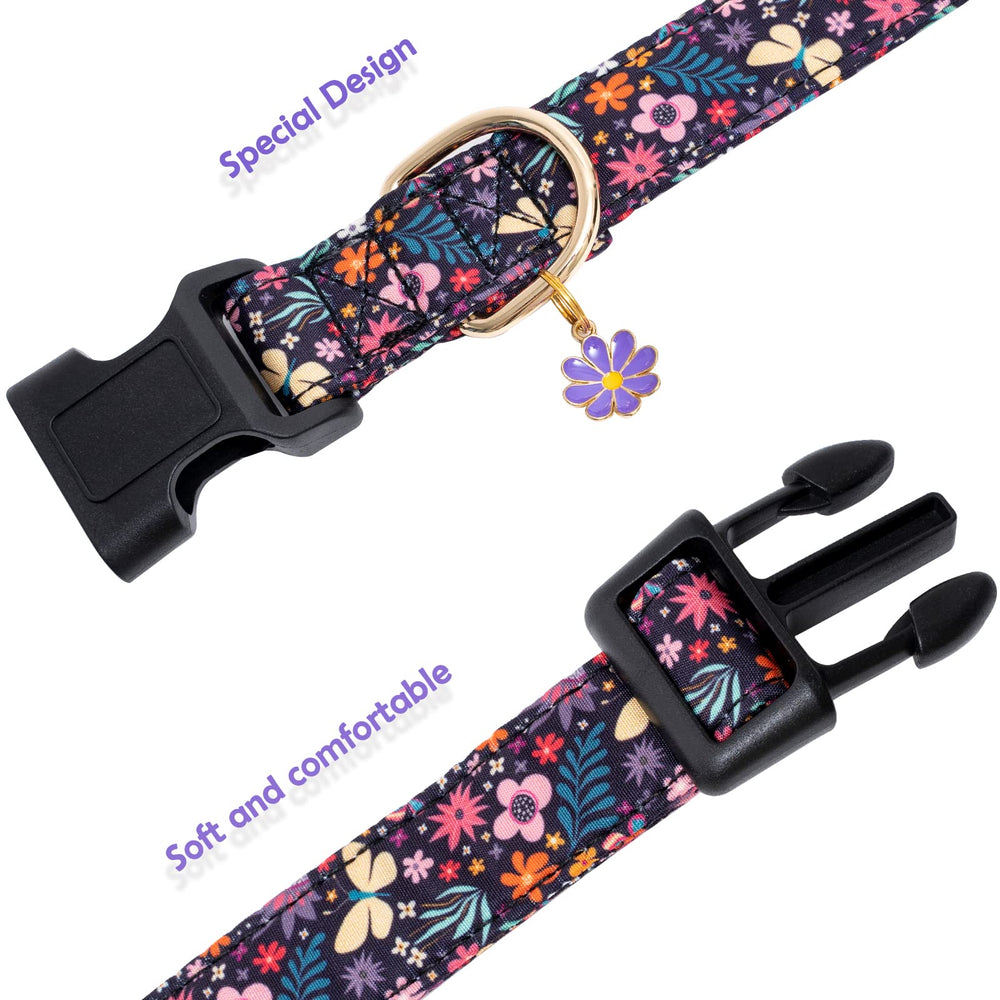 Faygarsle collar de moda para perros con flor morada