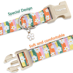 Faygarsle collar floral margarita, hebilla plástica duradera para uso diario