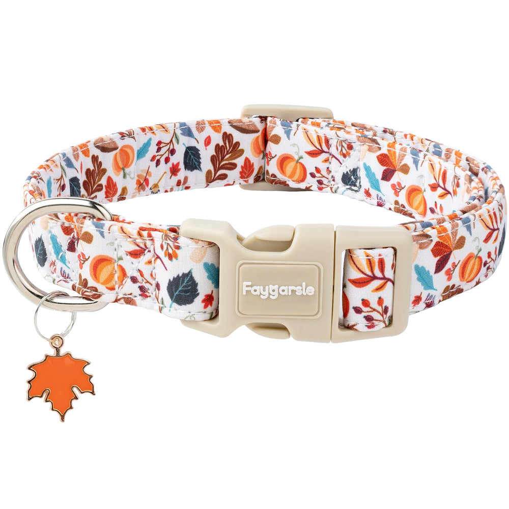 Collar Faygarsle con diseño otoñal de calabazas y hojas para perros, ideal para paseos de otoño