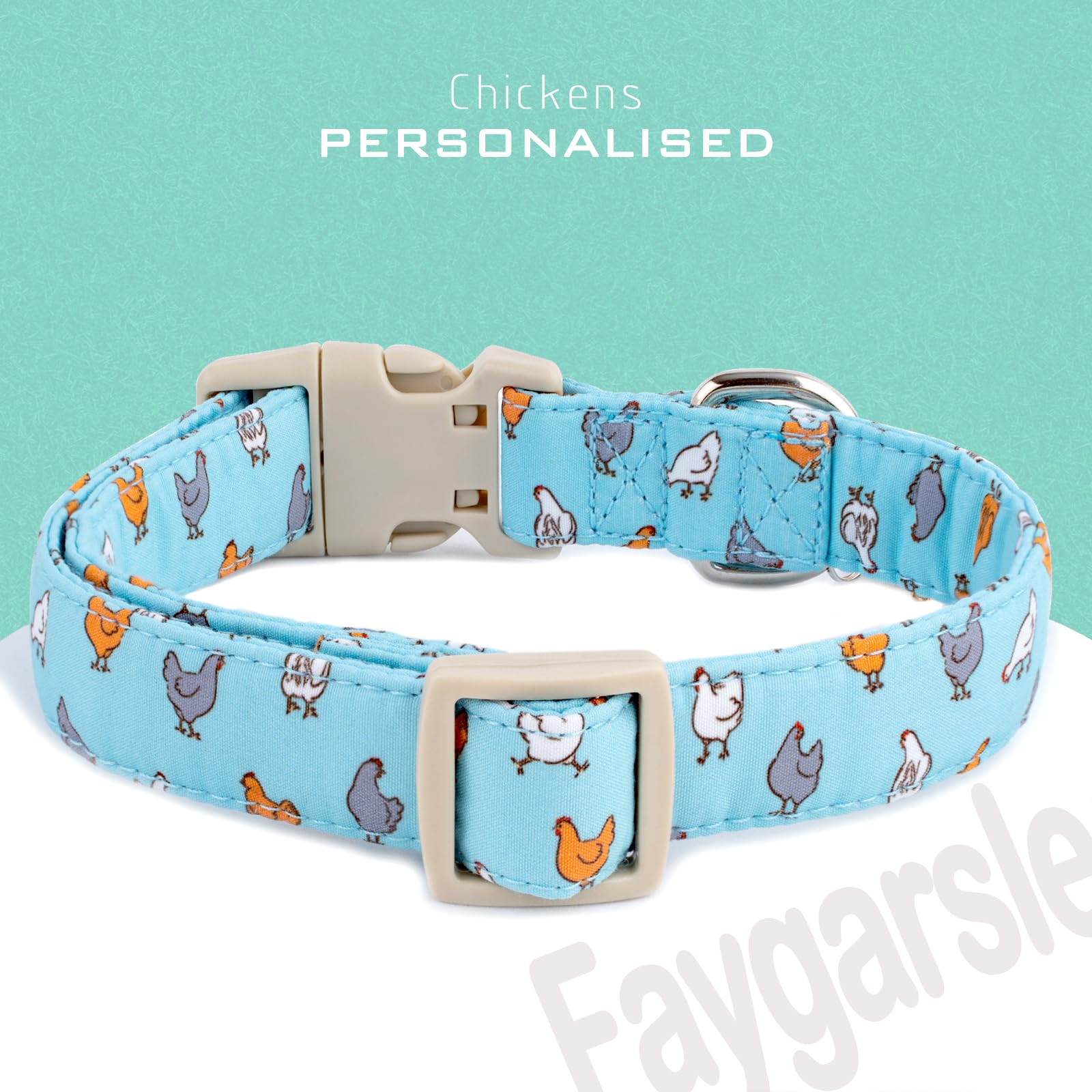 Collar Faygarsle con diseño campestre de pollo para uso diario suave y cómodo