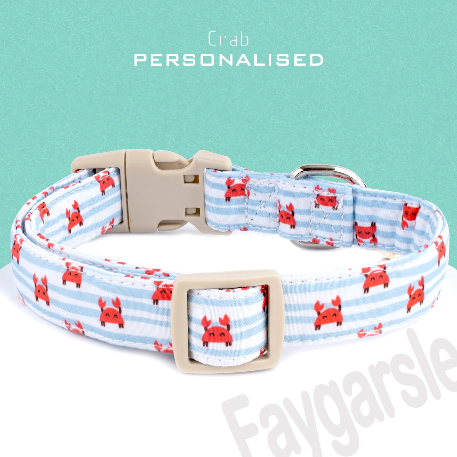 Faygarsle collar con rayas azules, estilo diario y visible para mascotas.
