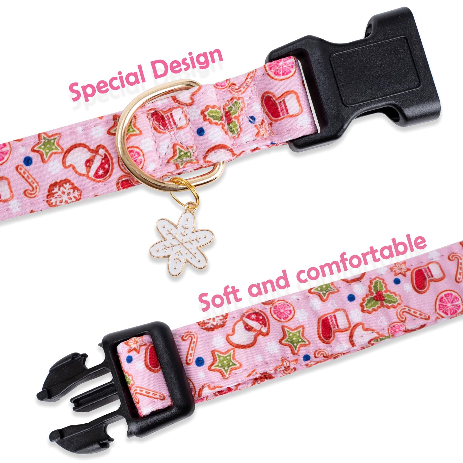 Collar Faygarsle rosa con detalle colgante copo de nieve, toque festivo y elegante.