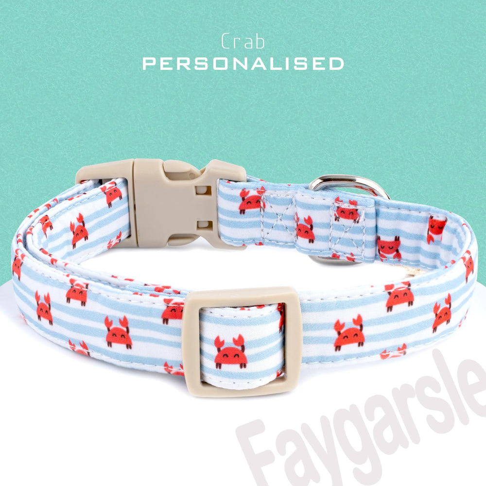 Collar Faygarsle de algodón con rayas azules, ideal para uso diario.