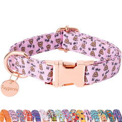 Faygarsle collar rosa para perro con emoticono de caca, diseño divertido para paseos.